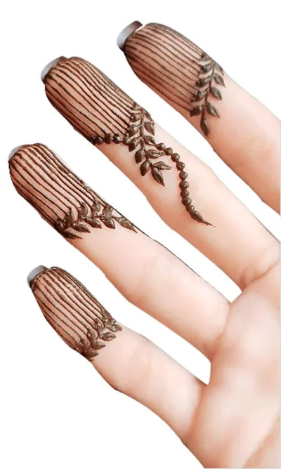 Beautiful fingers mehndi design