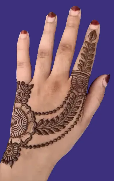 Girlish Mehndi design for left hand