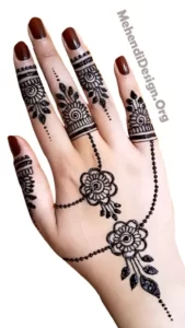 Modern Back Hand Mehndi Design for Beginners