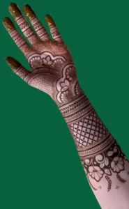 Stylish Full Hand Bridal Mehendi Design
