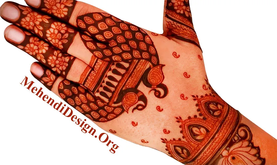 Royal back hand mehndi design pics