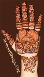 Simple royal front hand mehndi design