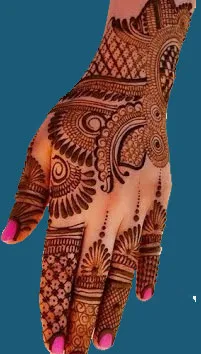 Indo Arabic Back Hand Mehndi Design