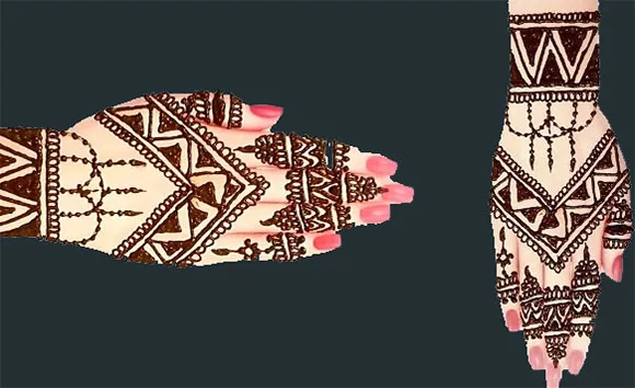 Moroccan simple mehndi design back hand