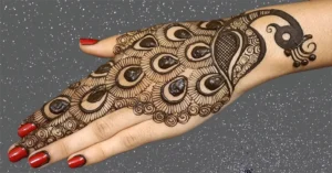 Peacock Back Hand Mehndi Designs