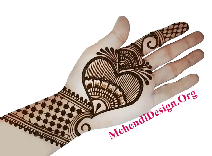 Ago valentines day special heart mehndi art for hands photo and picture