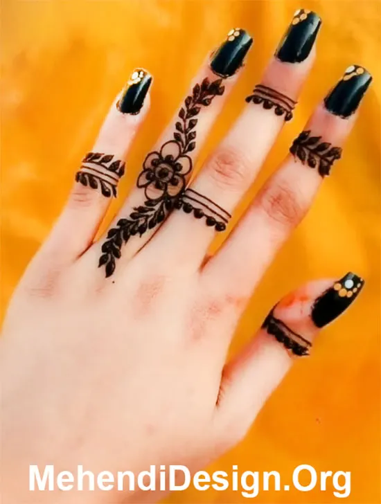 Finger Henna Designs for cute girls photo and picture