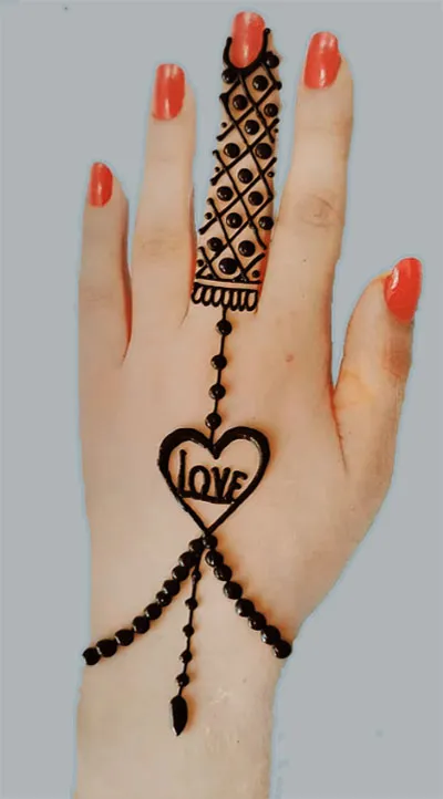 Love Mehndi design for valentines day photo and picture