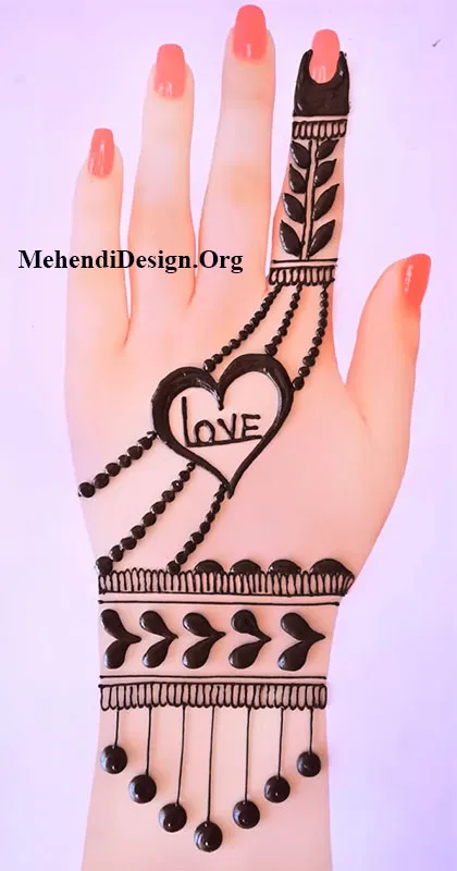 Valentine day special mehndi for hand photo and picture