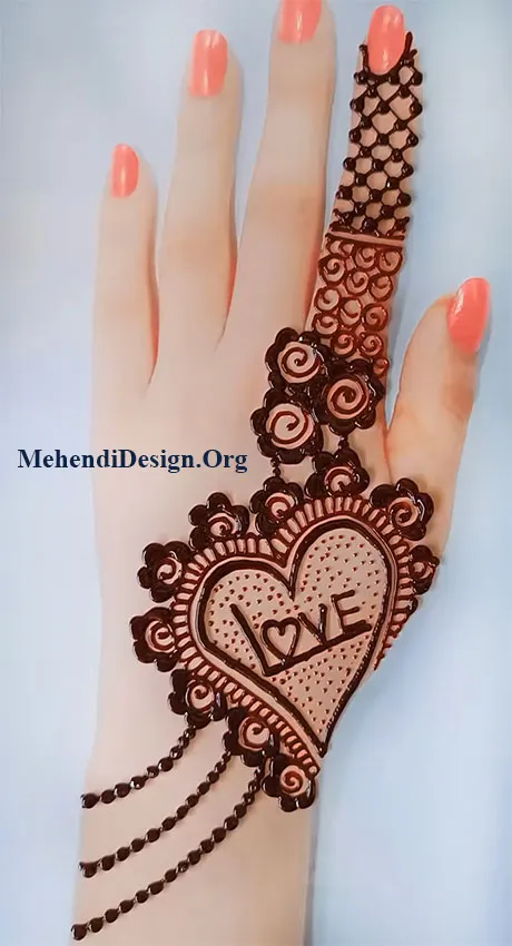 Valentines Day Love Mehndi design photo photo and picture