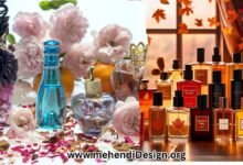 Best affordable fall perfumes displayed in a collection of diverse bottles under warm, autumnal lighting that evokes cozy fall vibes.