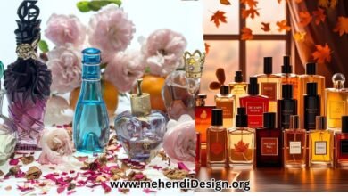 Best affordable fall perfumes displayed in a collection of diverse bottles under warm, autumnal lighting that evokes cozy fall vibes.