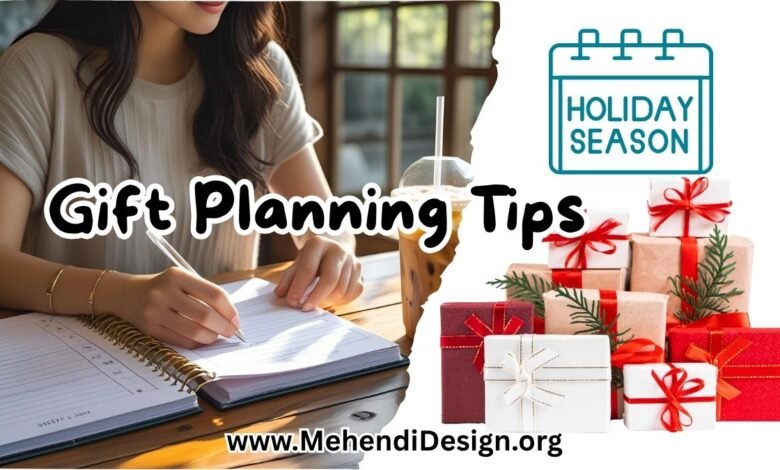 Holiday gift planning tips in action—a person calmly writes in a gift planner at a sunlit wooden table in August, with iced coffee setting a relaxed vibe