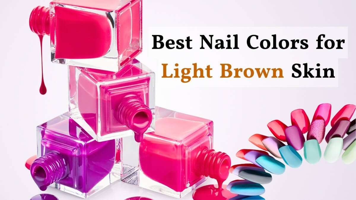 Image of A diverse collection of nail polish bottles showcasing the best nail colors for light brown skin including nudes corals and deep reds arranged on a soft neutral background A diverse collection of nail polish bottles showcasing the best nail colors for light brown skin, including nudes, corals, and deep reds, arranged on a soft, neutral background