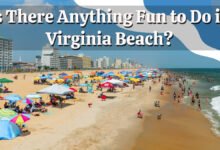 Image of An aerial view of the Virginia Beach boardwalk with people riding bikes and walking. Is there anything fun to do in Virginia Beach is answered with a vibrant bustling image An aerial view of the Virginia Beach boardwalk with people riding bikes and walking. "Is there anything fun to do in Virginia Beach?" is answered with a vibrant, bustling image.