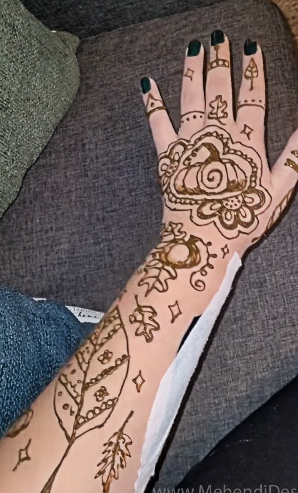 Image of Autumn Pumpkin Henna Tattoo idea Autumn Pumpkin Henna Tattoo idea