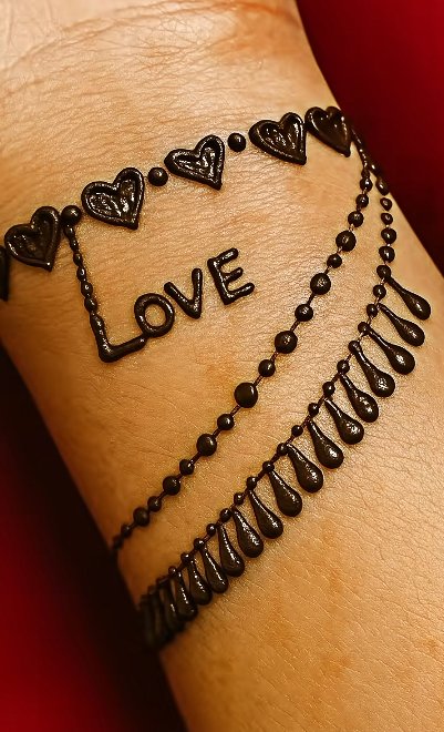 Image of Autumn Vine Bracelet Mehndi design Autumn Vine Bracelet Mehndi design