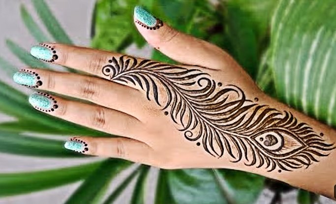 Image of Boho Feather Mehndi Pattern Boho Feather Mehndi Pattern