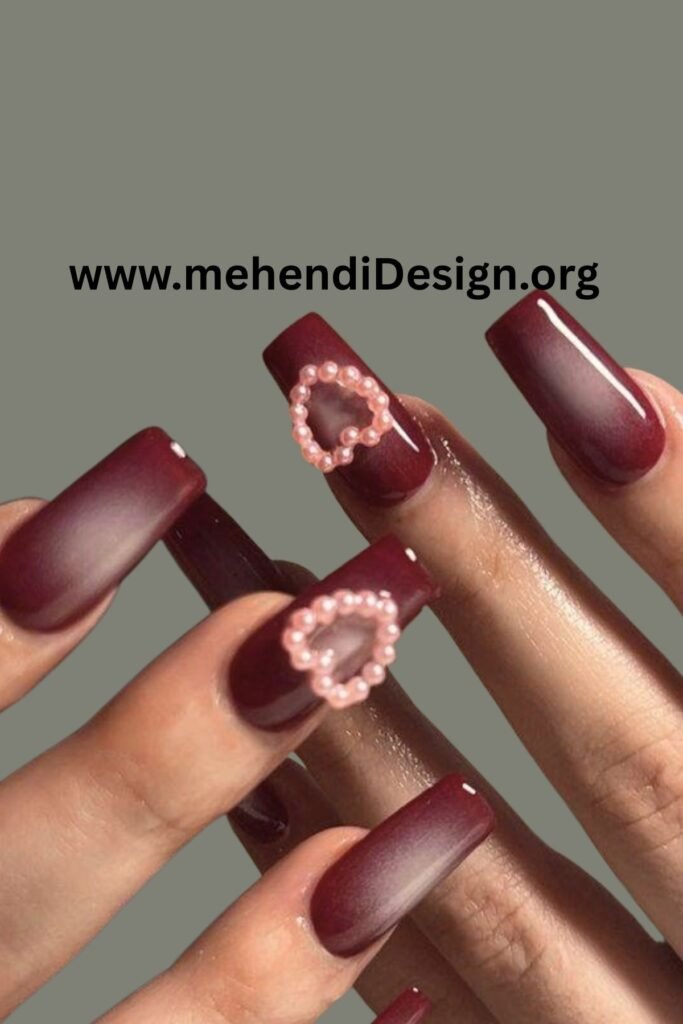 Image of Bold Wine Red Nails for Fall Evenings Bold Wine Red Nails for Fall Evenings