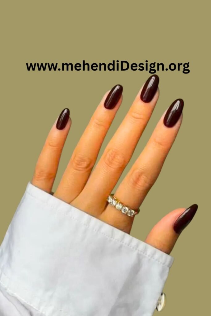 Image of Deep Plum Fall Nails with Matte Finish Deep Plum Fall Nails with Matte Finish