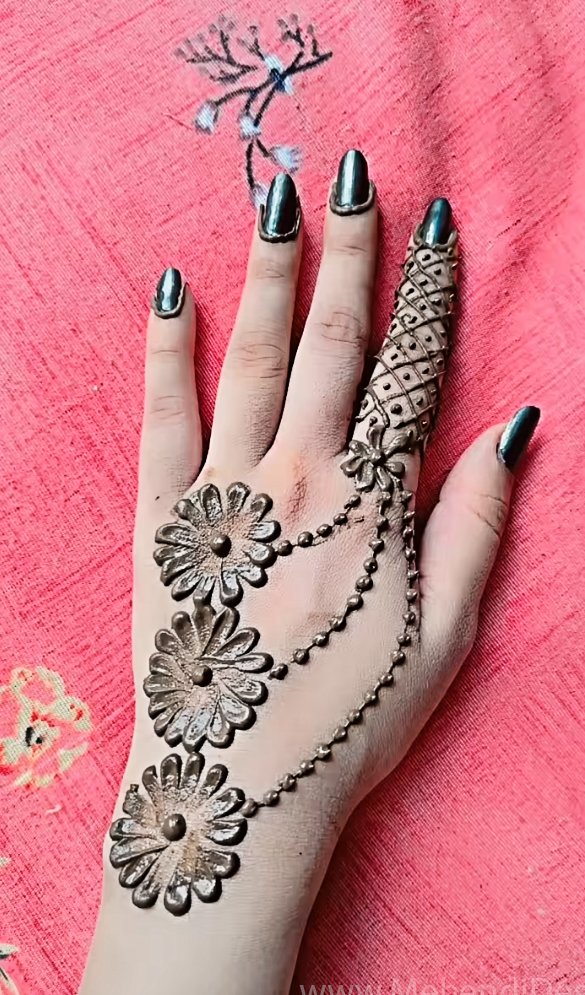Image of Dotted Garland Fall mehndi design naksha Dotted Garland Fall mehndi design naksha