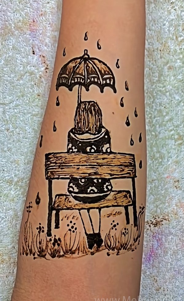 Image of Early fall raindrop dream mehndi art Early fall raindrop dream mehndi art
