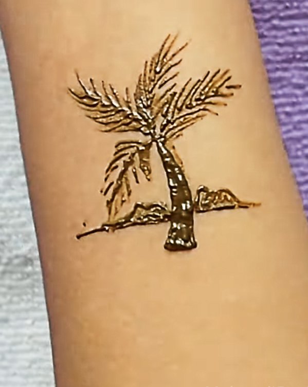 Image of Minimalist Tree Branch Mehndi Tattoo Photo Minimalist Tree Branch Mehndi Tattoo Photo