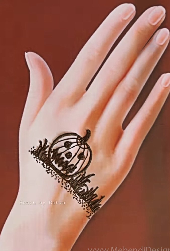 Image of Pumpkin mehndi tattoo art Pumpkin mehndi tattoo art