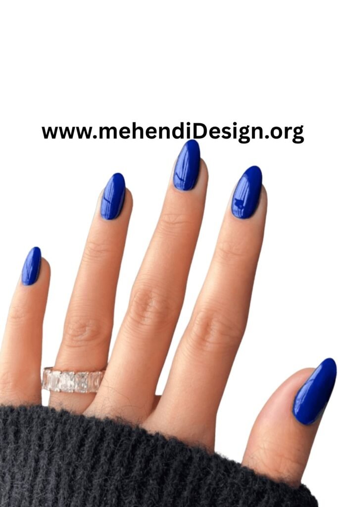 Image of Smoky Navy Blue Nails for Cold Fall Days Smoky Navy Blue Nails for Cold Fall Days