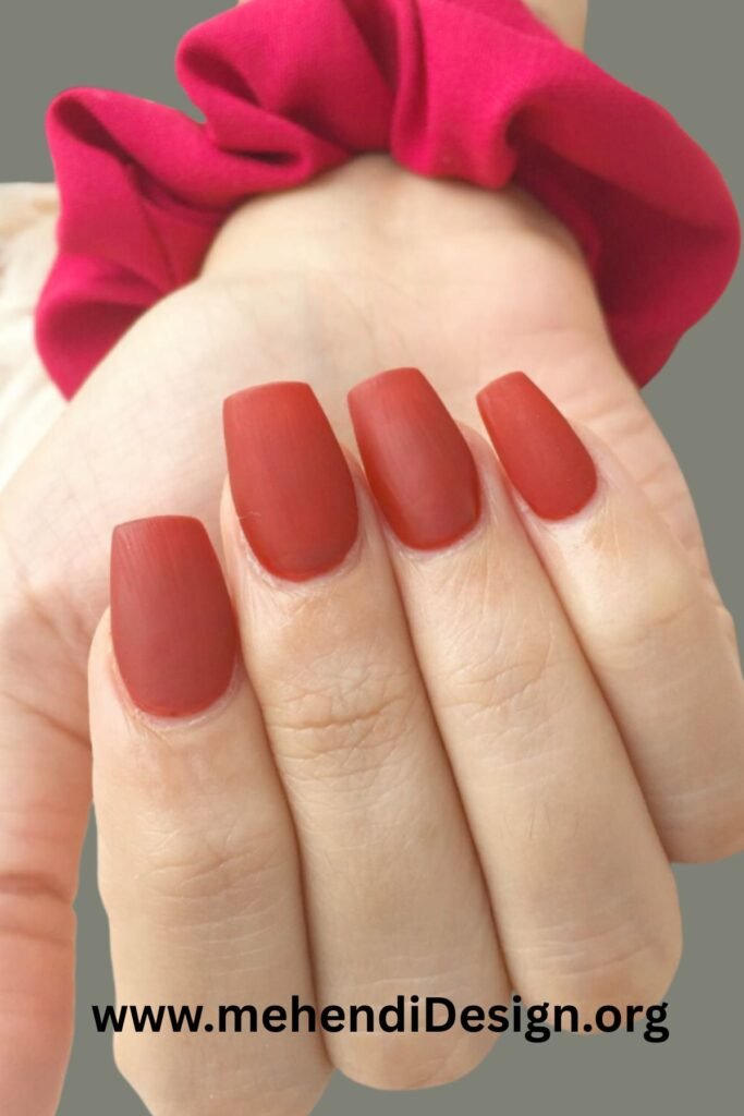 Image of Terracotta Clay Fall Nails with Matte Finish Terracotta Clay Fall Nails with Matte Finish