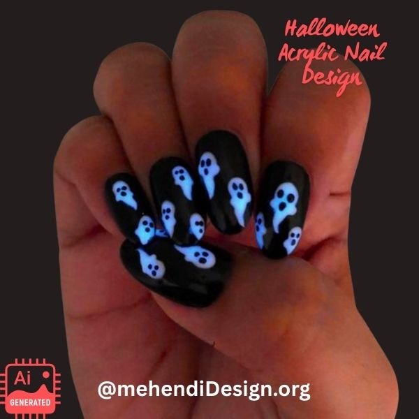 Image of Glowing halloween designs for acrylic nails a modern and trendy look Glowing halloween designs for acrylic nails, a modern and trendy look