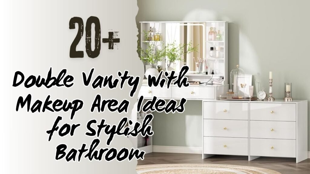 Modern double vanity with makeup area in a stylish master bathroom design